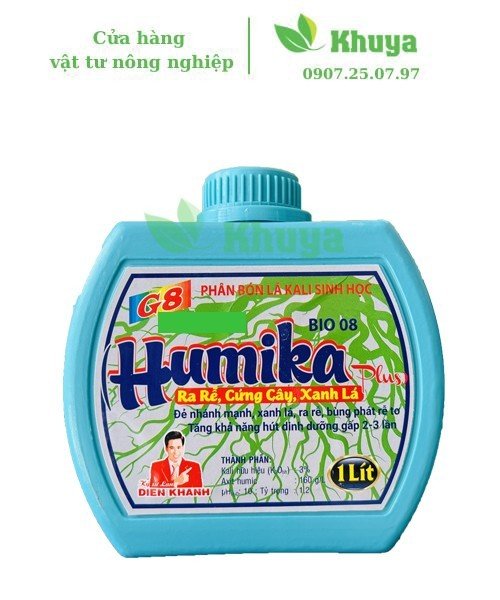 Phân bón lá Kali sinh học DienKhanh Humika Plus 1 lít Ra rễ - Cứng cây - Xanh lá