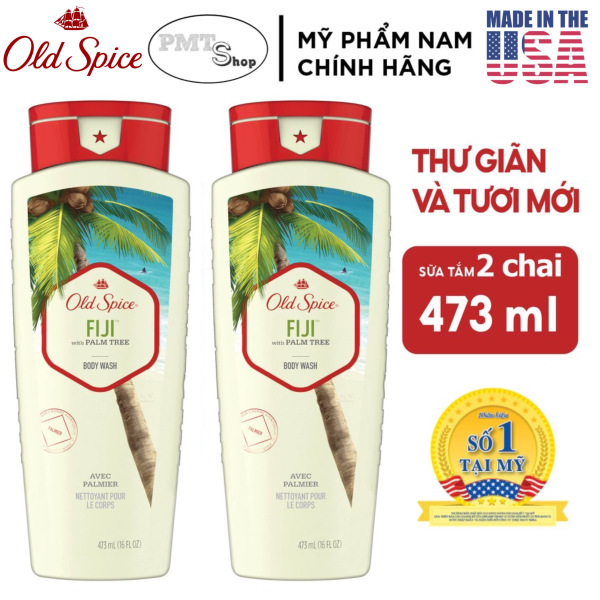 [USA] Combo 2 sữa tắm nam Gel Old Spice Fiji 473ml x 2 chai - Mỹ