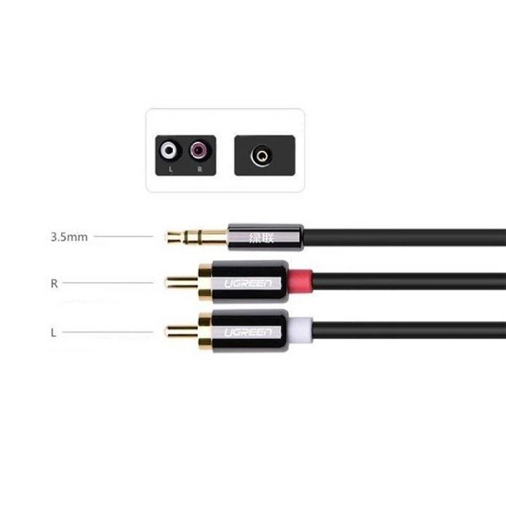 Cáp Audio 3.5mm to AV hoa sen (RCA) dài 1.5M Ugreen 10583