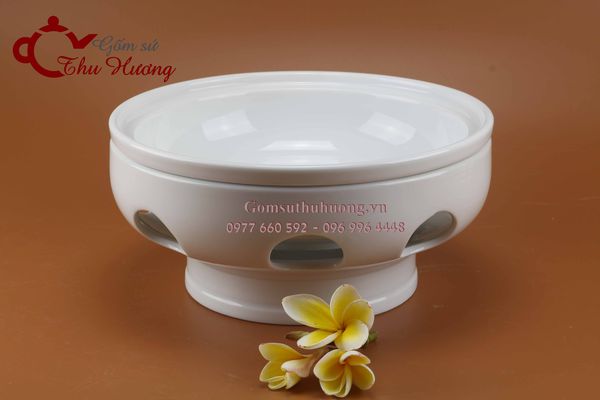 Bếp hâm nóng thức ăn bằng nến (bát sứ Bát Tràng)