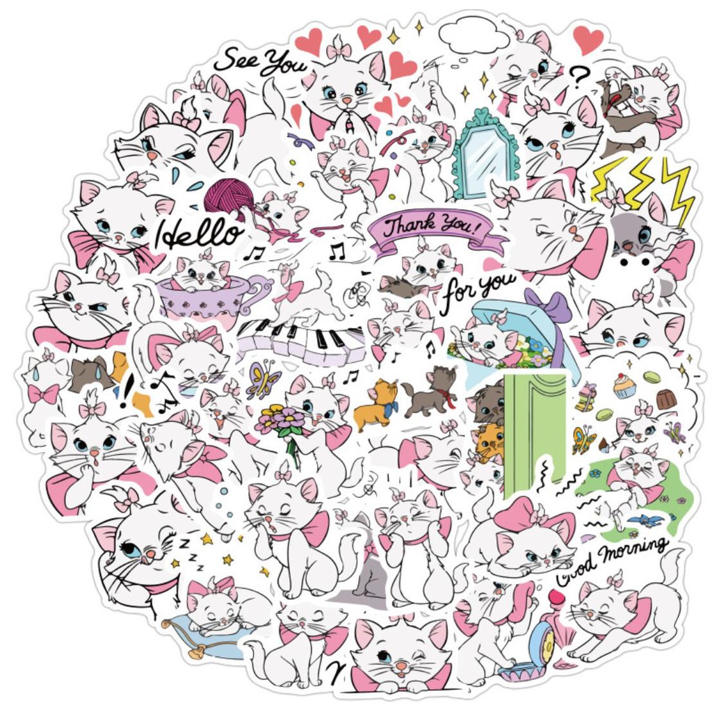 Set 30-60 marie cat sticker-disney sticker
