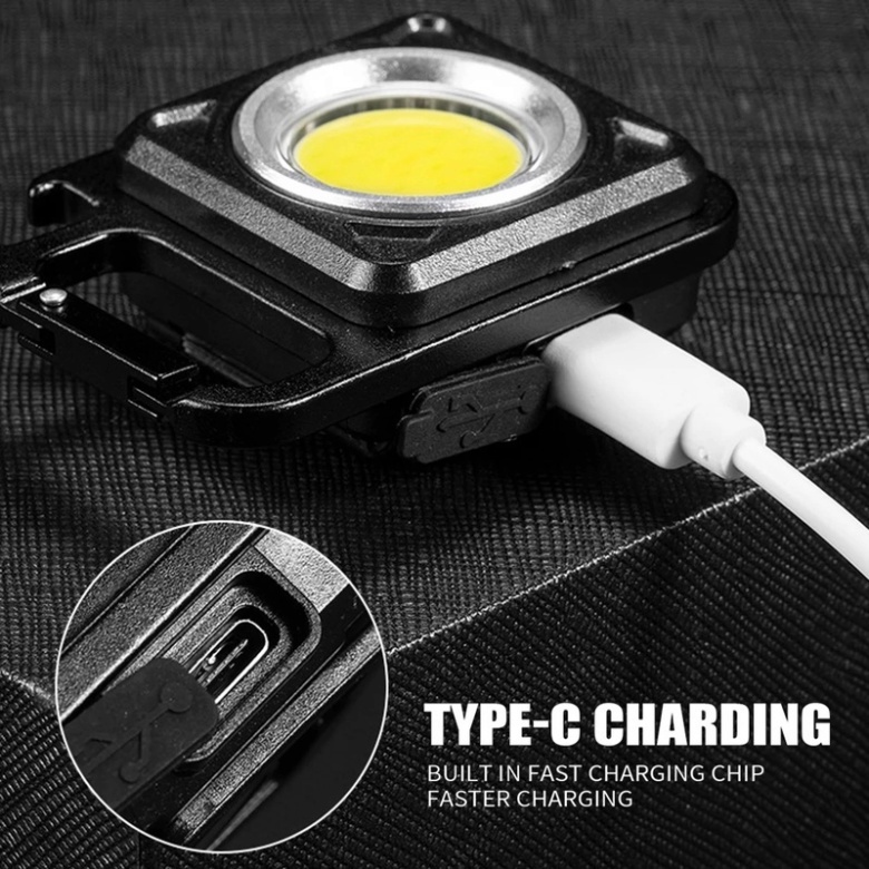 [Móc Chìa Khoá] Đèn Pin LED COB Mini 800   Sạc Cổng USB Tiện Dụng