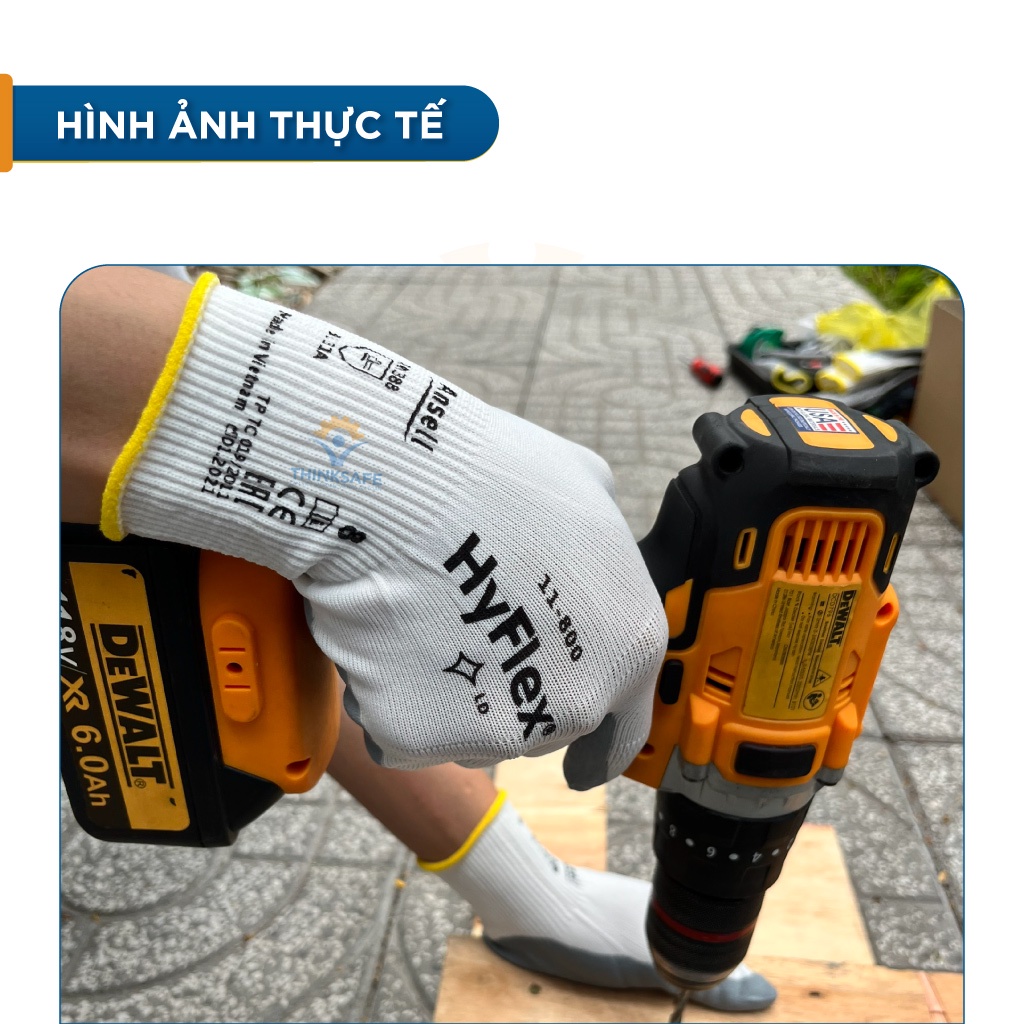 Hyflex 11-800 nitrile coated multi-purpose gloves tight grip oil-proof, mechanical operation multi-tool-thinsafe