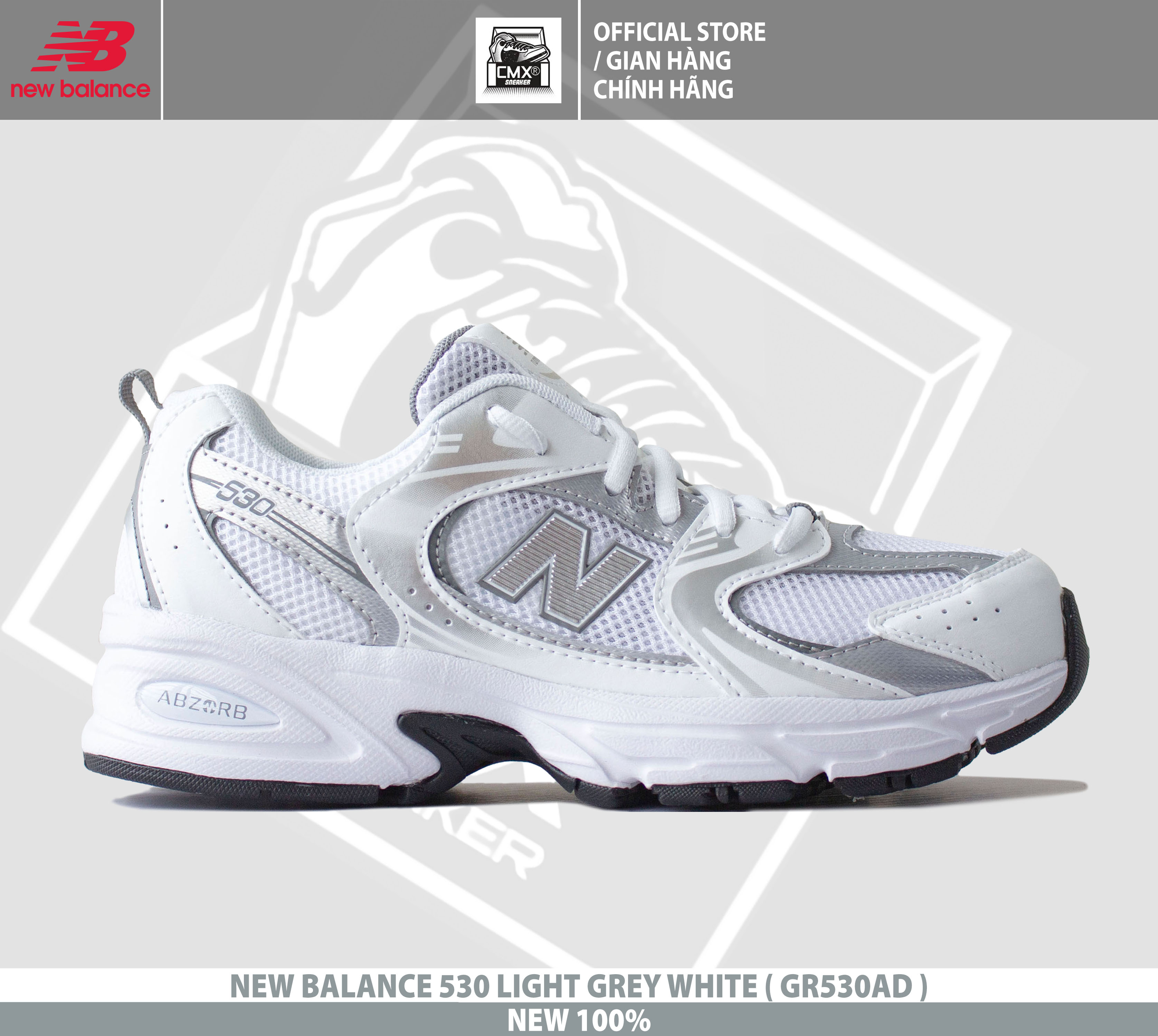 😘 [ HÀNG CHÍNH HÃNG CÓ SẴN ] Giày New Balance 530 LIGHT GREY WHITE ( GR530AD ) - AUTHENTIC 100%