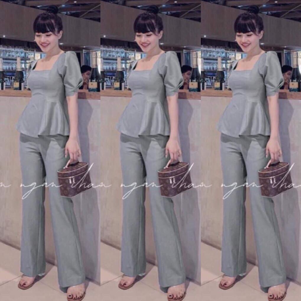 [HCM]SET BỘ THỜI TRANG CỔ VUÔNG TAY PHỒNG DỄ THƯƠNG