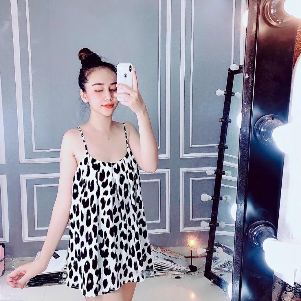 Bộ ngủ hai dây mềm mát, lụa 100d