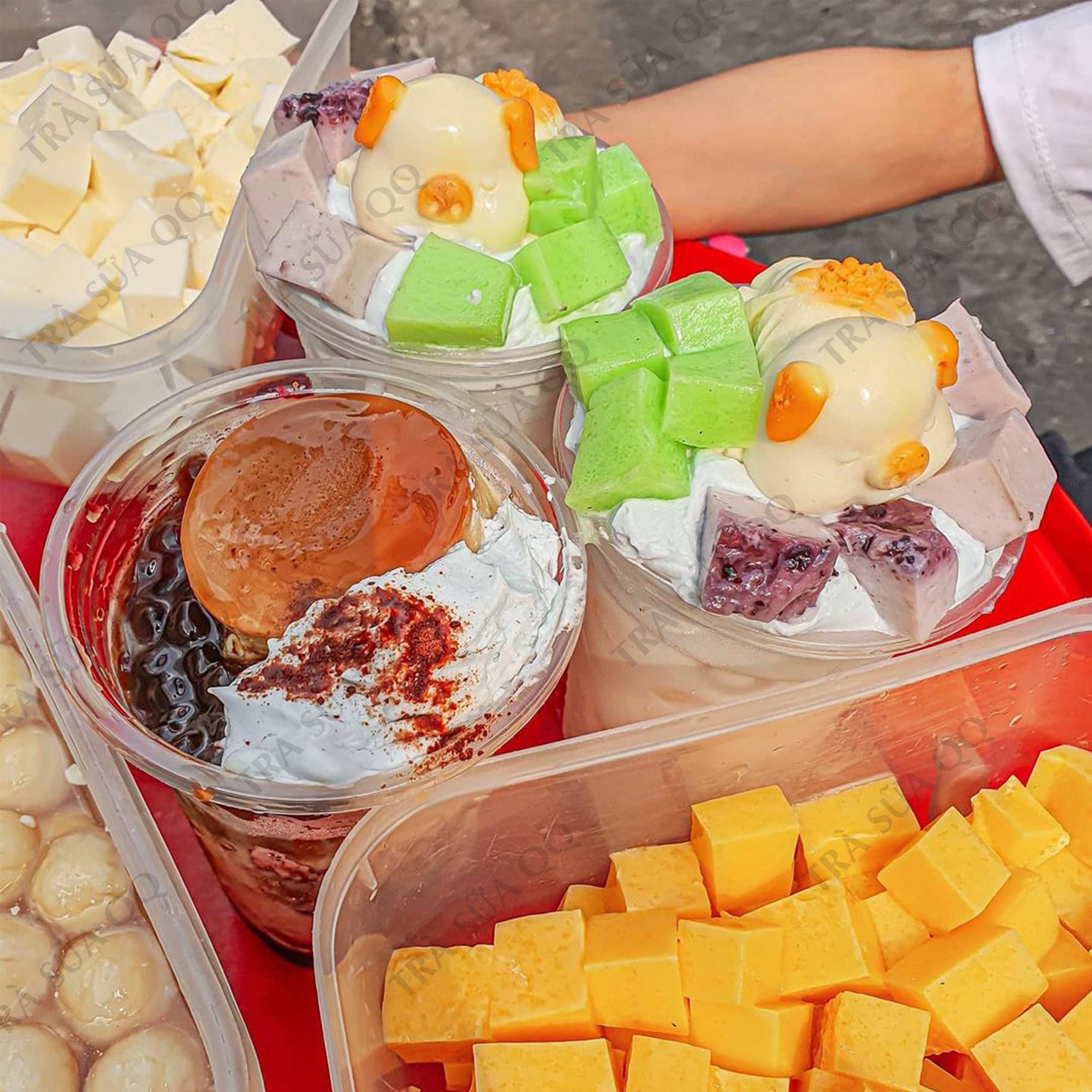 BỘT LÀM PUDDING TRỨNG, KHOAI MÔN, DÂU, SOCOLA, MATCHA - TOPPING TRÀ SỮA