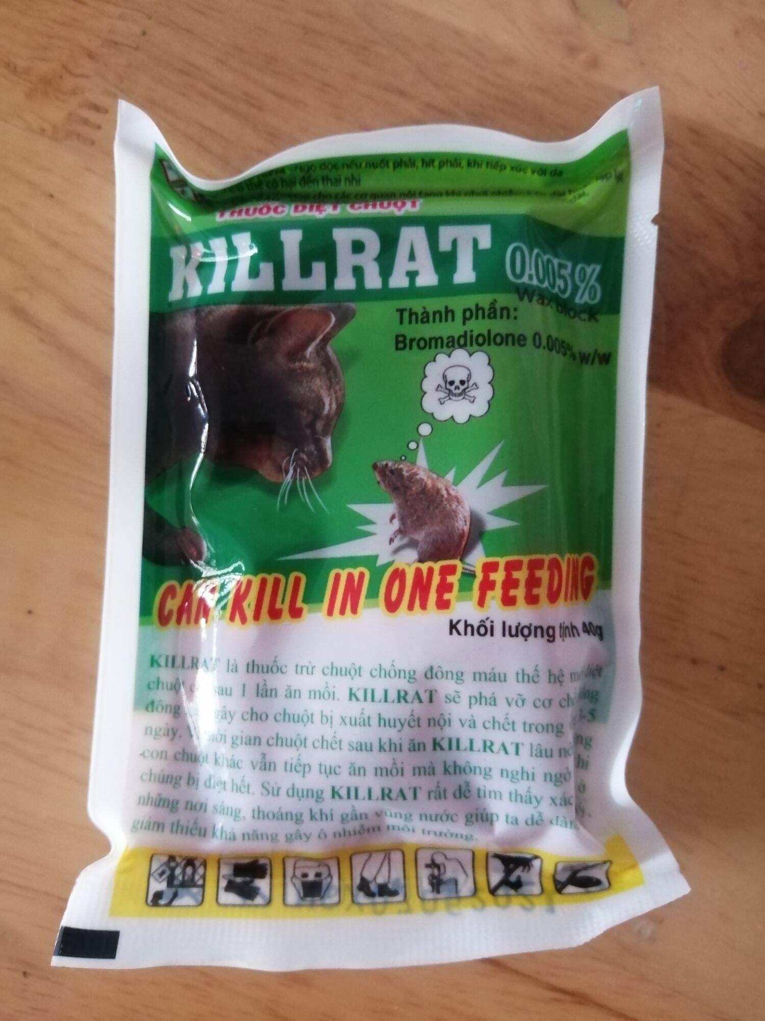 XẢ KHO - Thuốc diệt chuột  KILLRAT đã trộn sẵn ( Bán lẻ 1 gói 40 gram)