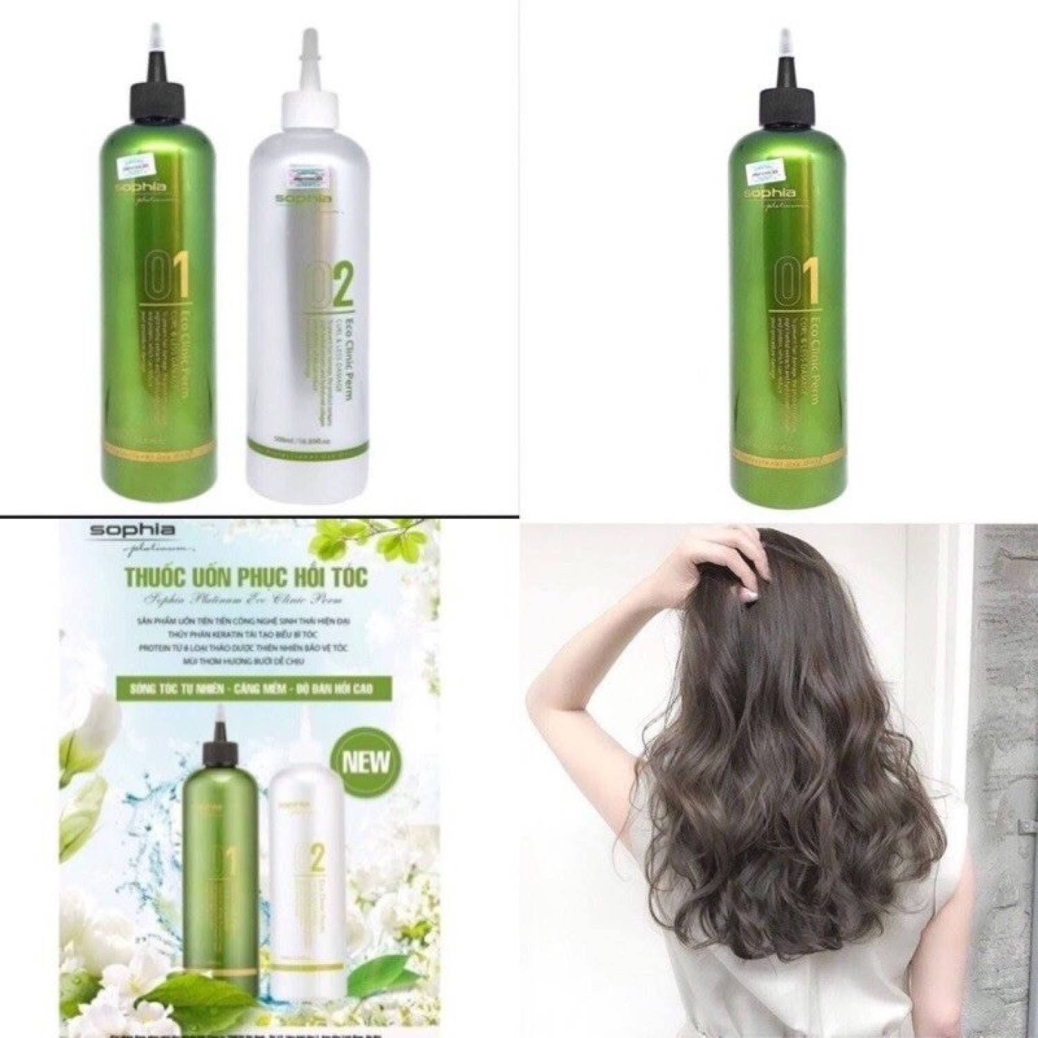 Cặp thuốᴄ Uốn Tóc Cao Cấp Đa Năng Sophia Eco Clinic 500mlx2