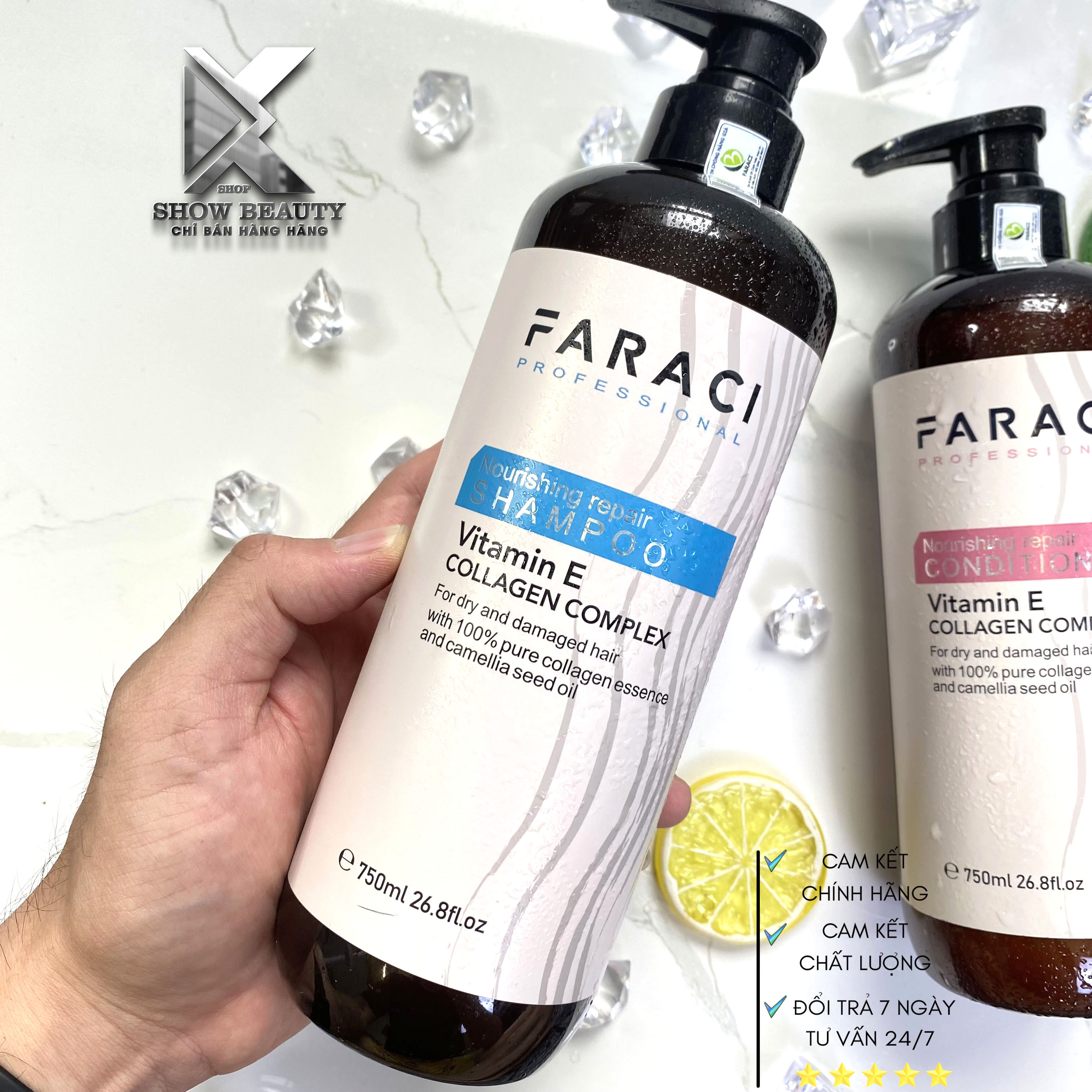 Dầu Gội Xả Faraci Phục Hồi Tóc Siêu Mềm Mượt 750ml