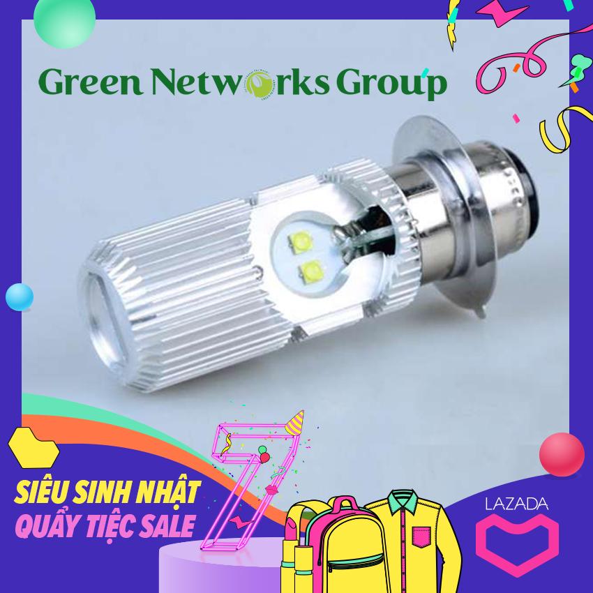 Đèn pha led M5 2 chân 4 tim dành cho xe máy GreenNetworks (trắng)