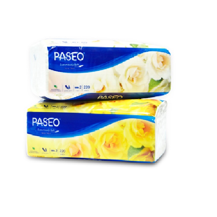 Combo 4 gói Khăn giấy Paseo 220 tờ ( hoa Hồng Trắng Vàng )