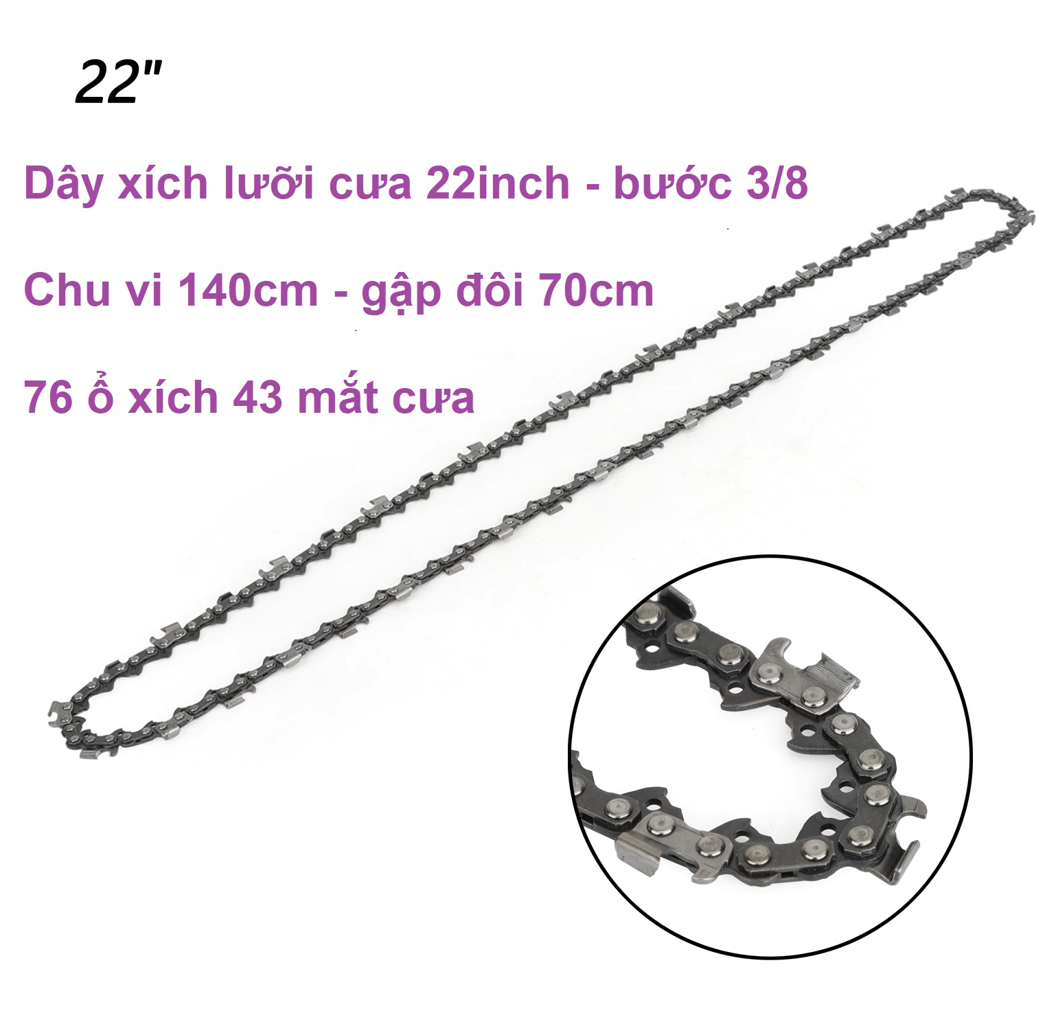 Dây Cưa Xích Sơ Cua Của Máy Cưa Điện Cưa Gỗ Cưa Xăng 12 Inh - 16 Inch - 22Inch - Sên Cưa Xích Máy Cưa Cầm Tay