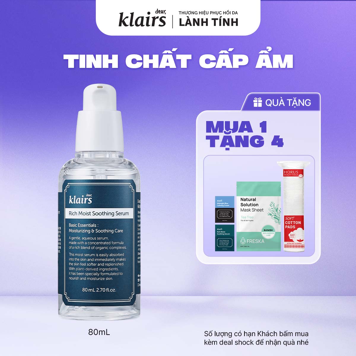 Dear Essence, Klairs Rich Moist Soothing Serum 80ml