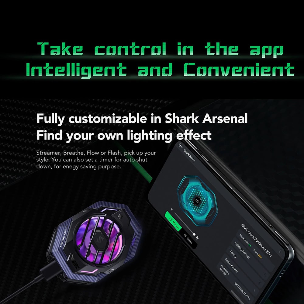[Chính Hãng] Quạt Tản Nhiệt Điện Thoại Black Shark FunCooler 3 Pro (Giảm nhiệt tới 30℃ • Ánh sáng RGB)