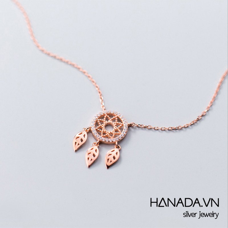 [ LAZXuhuong03 giảm 40K /299K] Dây Chuyền Bạc 925 Hanada  Dreamcatcher Đá 0178