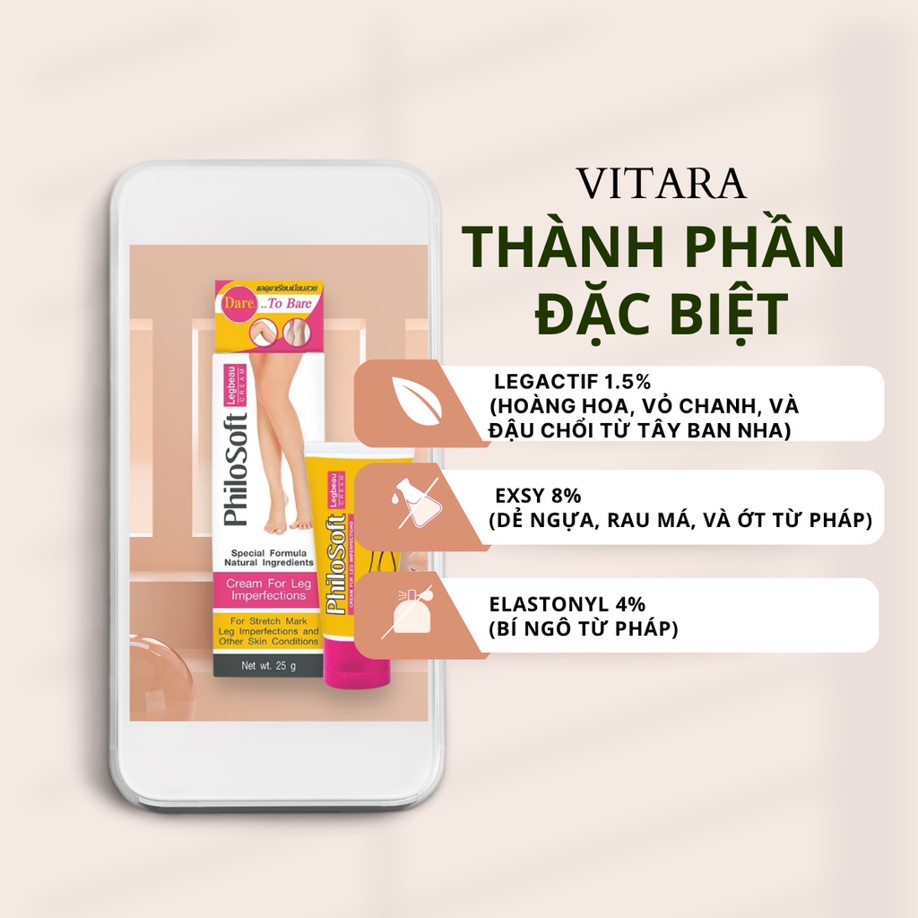 Kem Thoa Suy Giãn Tĩnh Mạch Philosoft Legactif Cream 25g