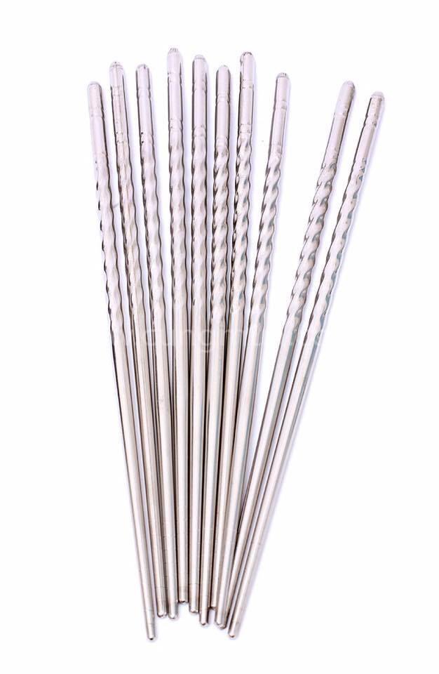Vỉ 5 đôi đũa inox xoắn