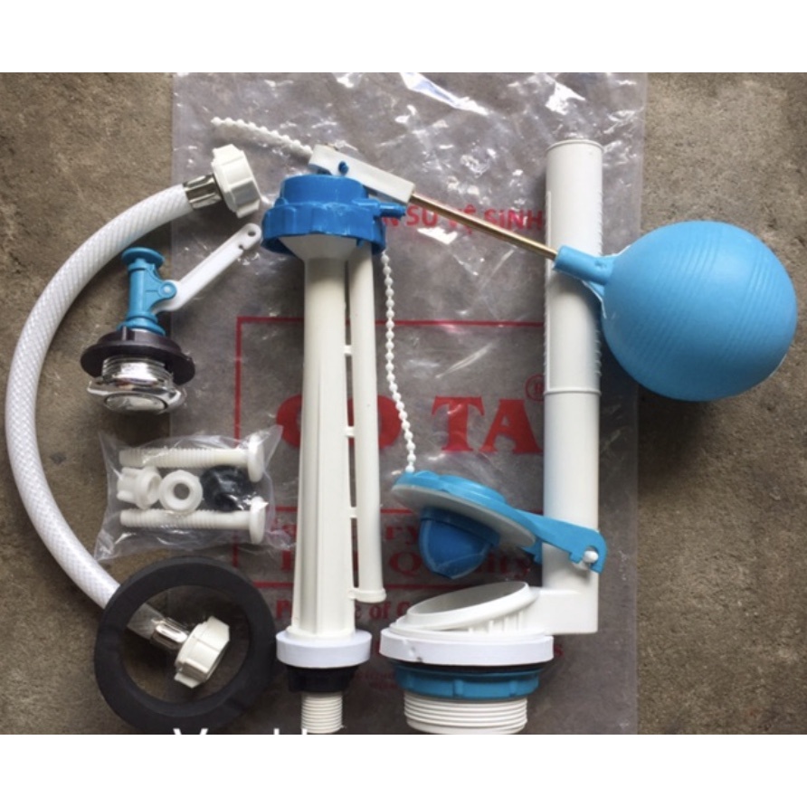 Bộ cấp xả nước bồn cầu nhấn/gạt cota, phao cấp nước bồn cầu, cóc bồn cầu