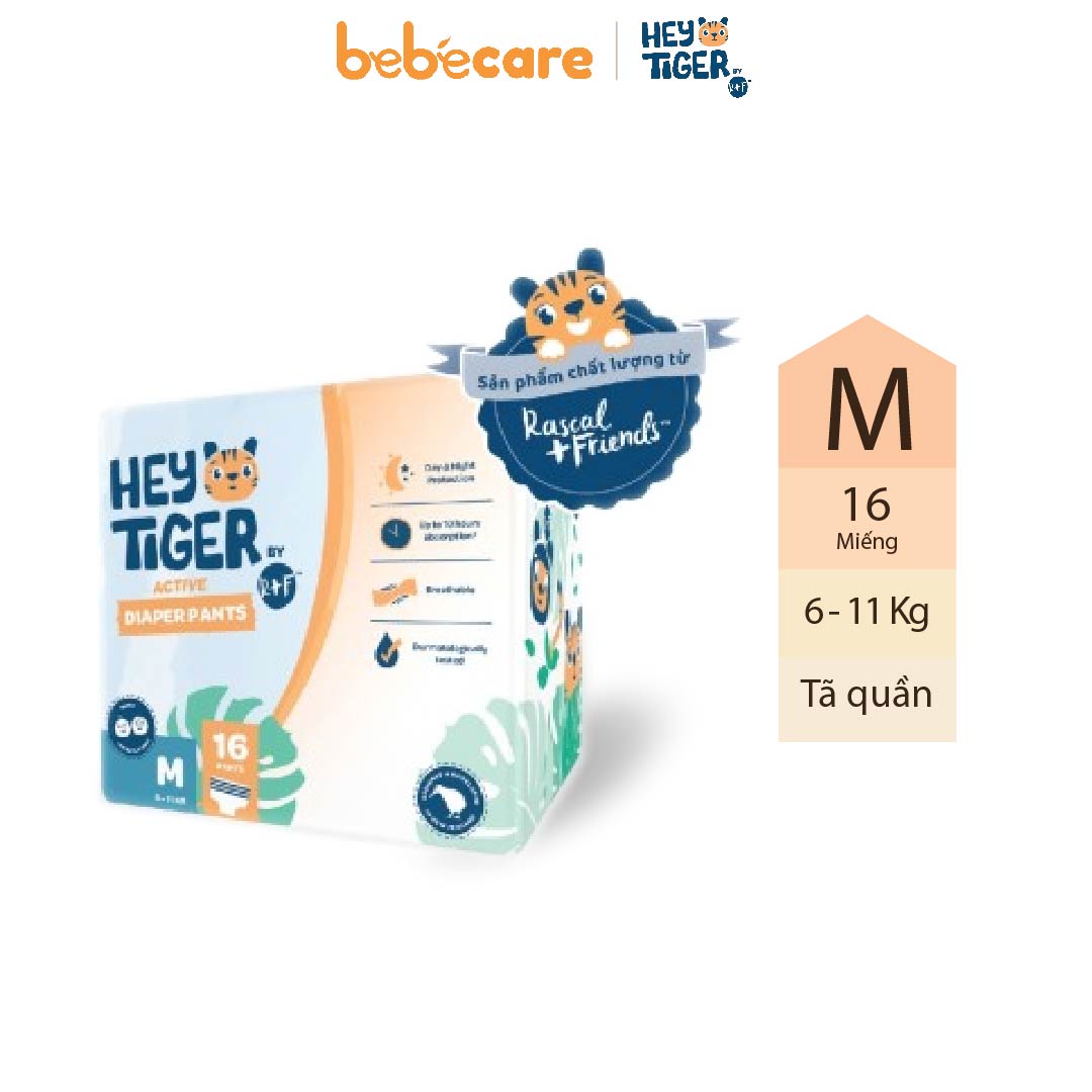 Tã Quần Hey Tiger size M 16 Miếng (Bé Từ 6 - 11 Kg)
