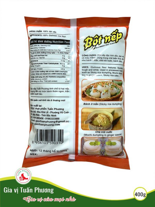 Bột nếp Tuấn Phương gói 400gr