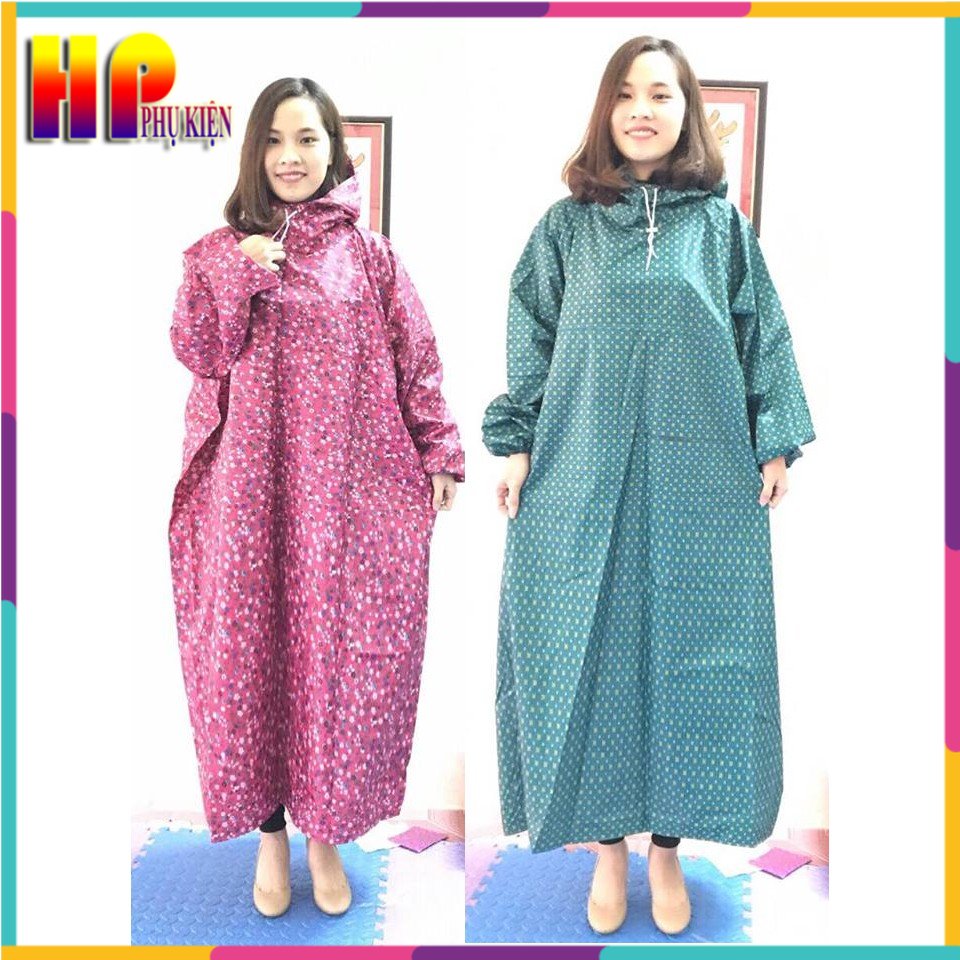 Áo mưa bít hoa - Áo mưa bit hoa văn siêu nhẹ siêu chống thấm