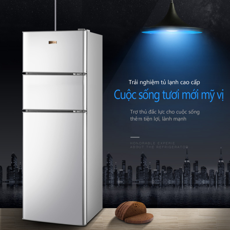 Tủ lạnh 3 cánh 148L ZHIGAO màu bạc tủ lạnh mini tủ lạnh cỡ nhỏ ba cửa 3 cánh 3 ngăn làm lạnh, đông mềm, đông đá, sang trọng hiện đại tiết kiệm điện tủ lạnh gia dụng tủ lạnh mini tủ lạnh cỡ nhỏ beauti house