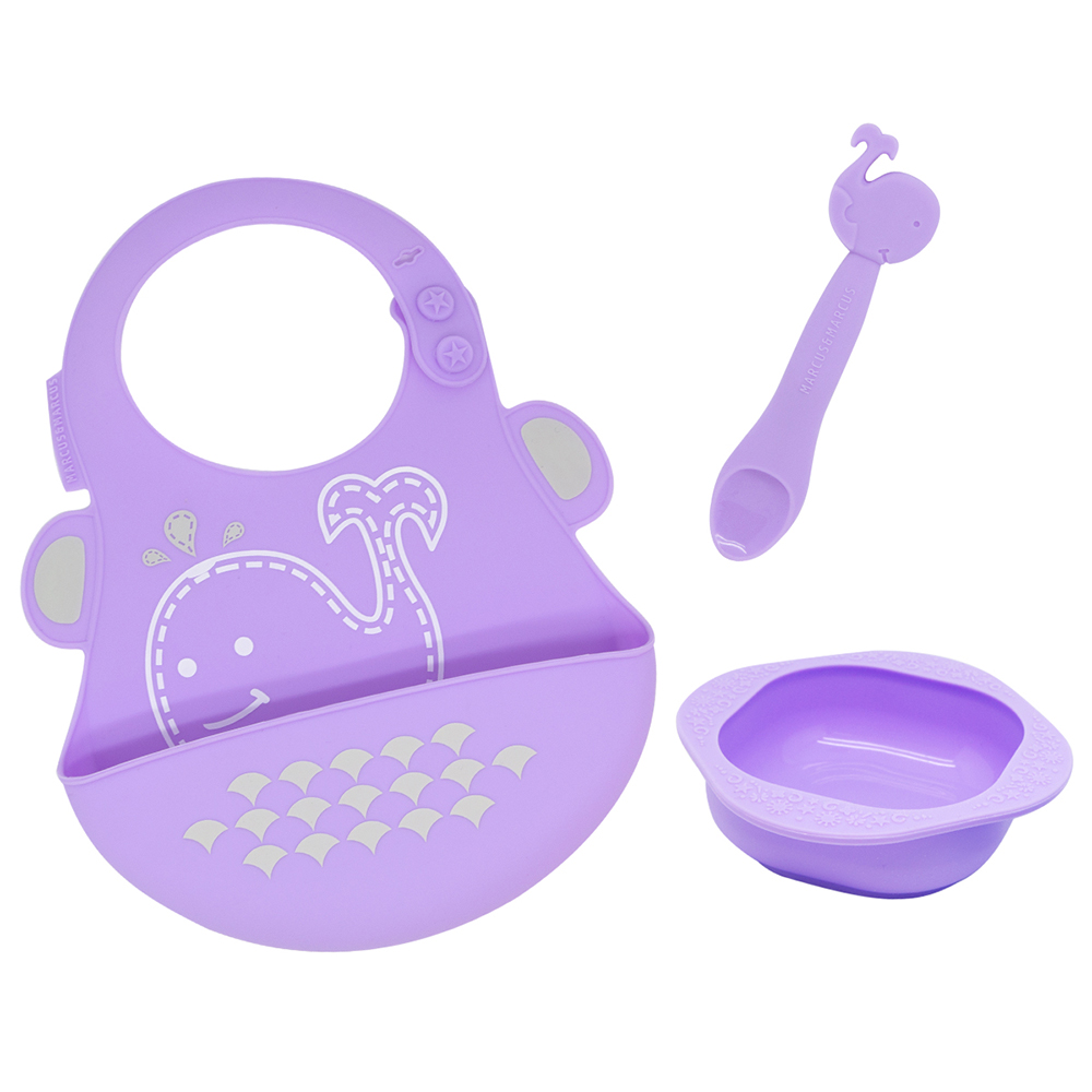 Bộ đồ dùng ăn dặm silicon Baby Marcus & Marcus, cho bé từ 6 tháng - Willo
