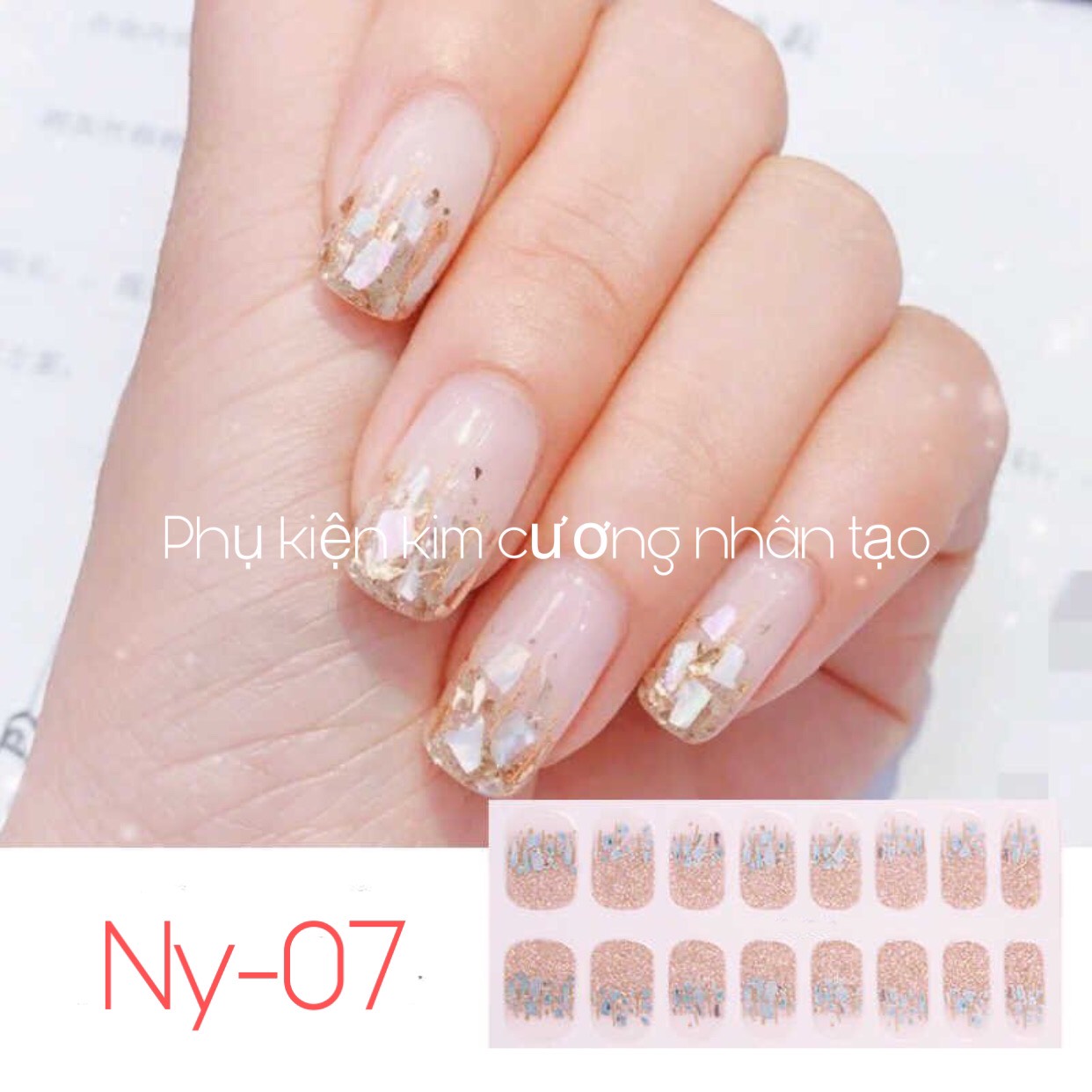 DÁN MÓNG TAY STICKER SIÊU PHẨM 16 MIẾNG HOT MỚI NHẤT ÁNH NHỦ NỔI 3D