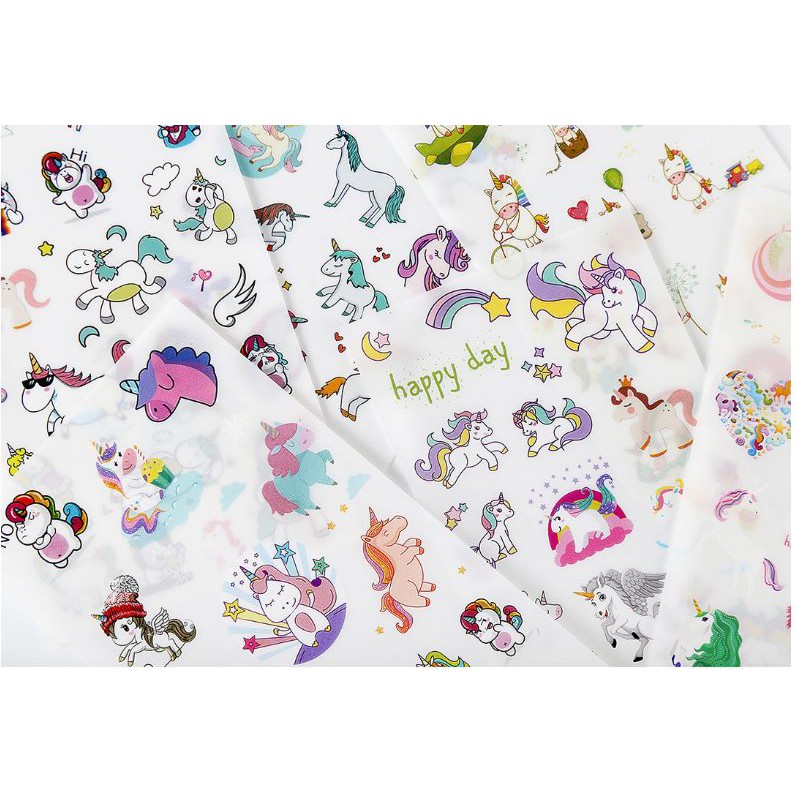 Bộ 6 Tấm Sticker Dán Trang Trí - Unicorn