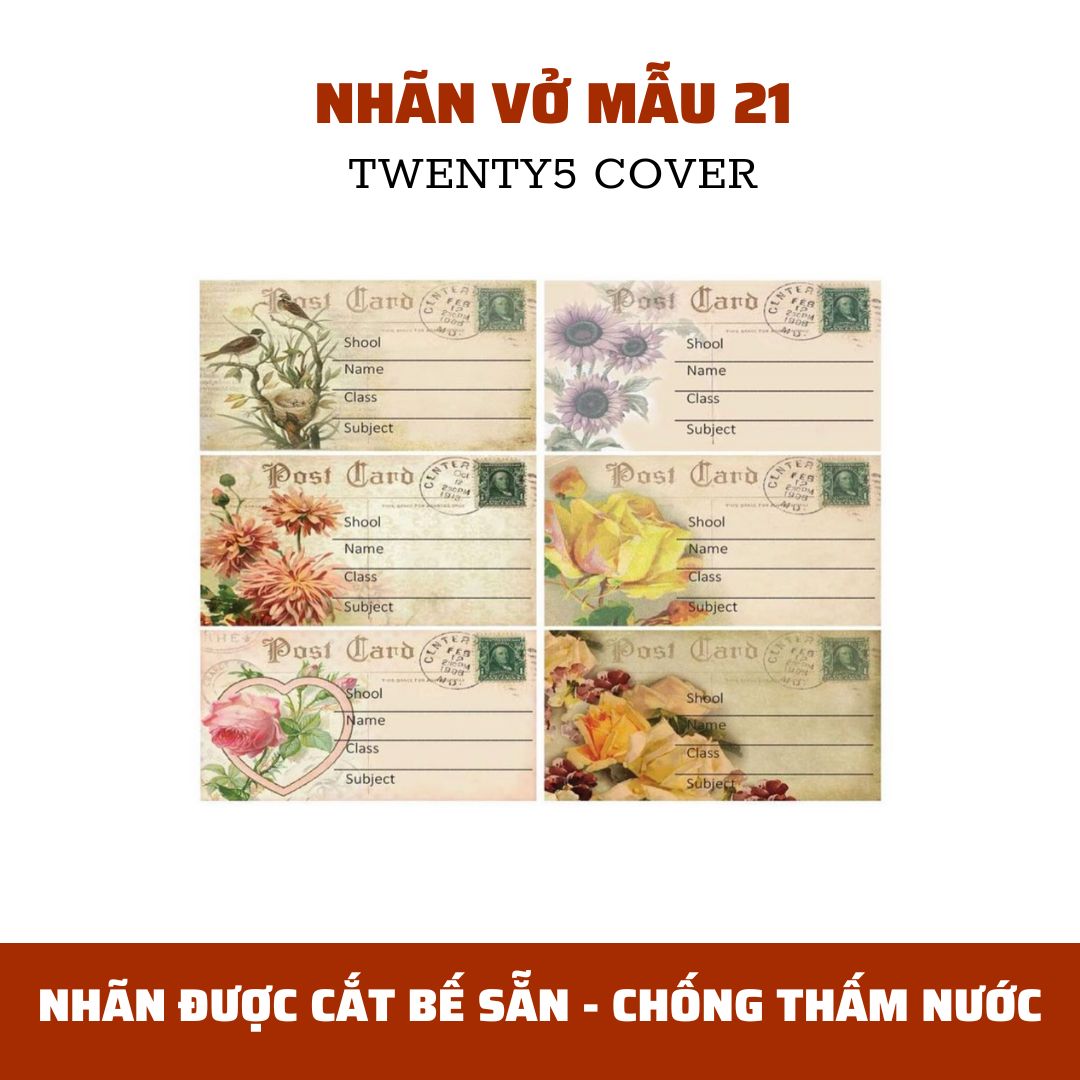SET NHÃN VỞ THEO MẪU 20 - 29