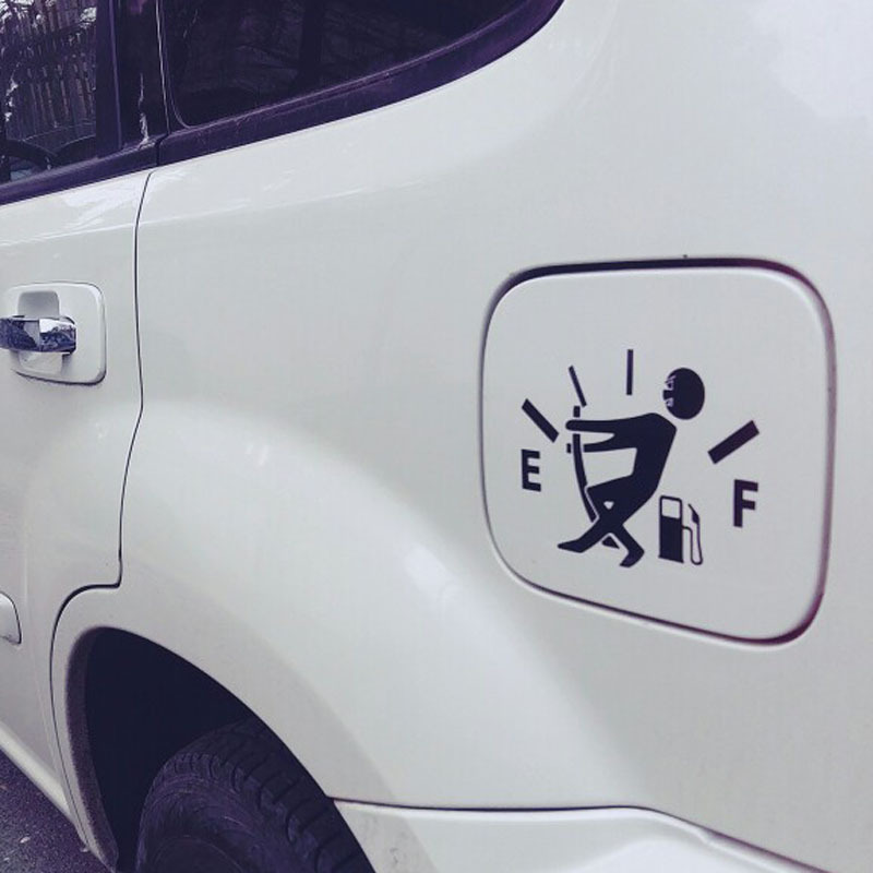 Decal dán nắp bình xăng cho ô tô xe hơi
