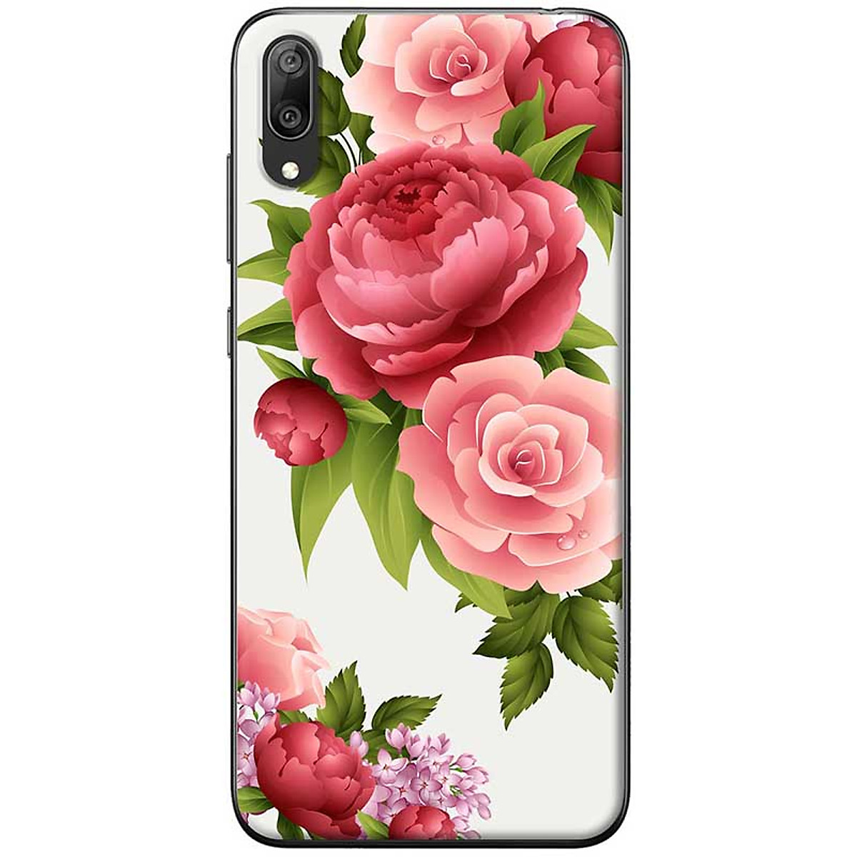 Ốp lưng dành cho Huawei Y7 Pro mẫu Hoa hồng nền trắng
