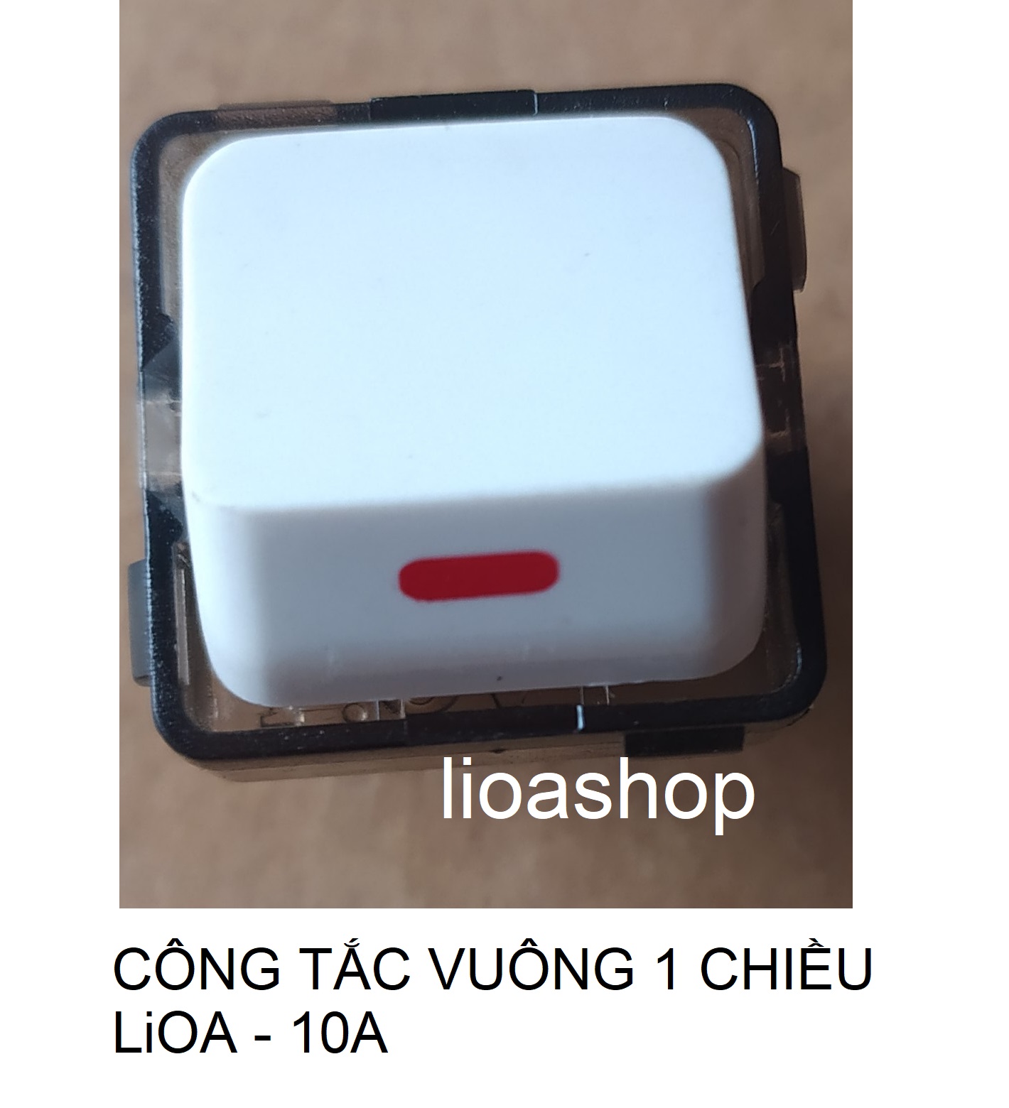 BỘ 2 HẠT CÔNG TẮC VUÔNG 1 CHIỀU VÀ 2 CHIỀU - 10A LiOA.