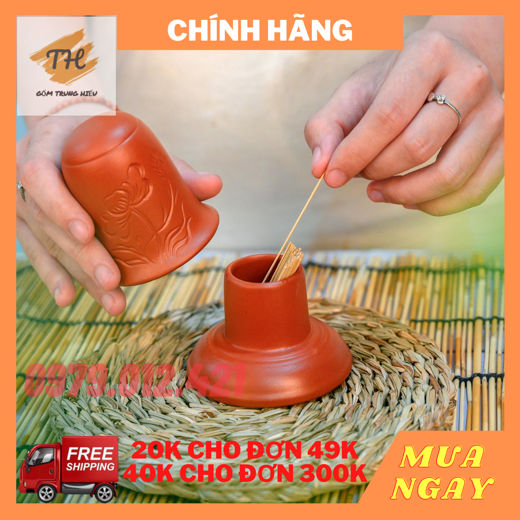 Ống tăm gốm tử sa Bát Tràng