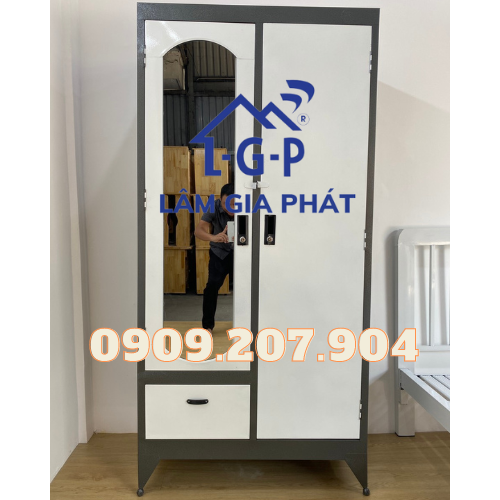 Tủ sắt sơn dầu màu mới trắng đen sang trọng bền đẹp