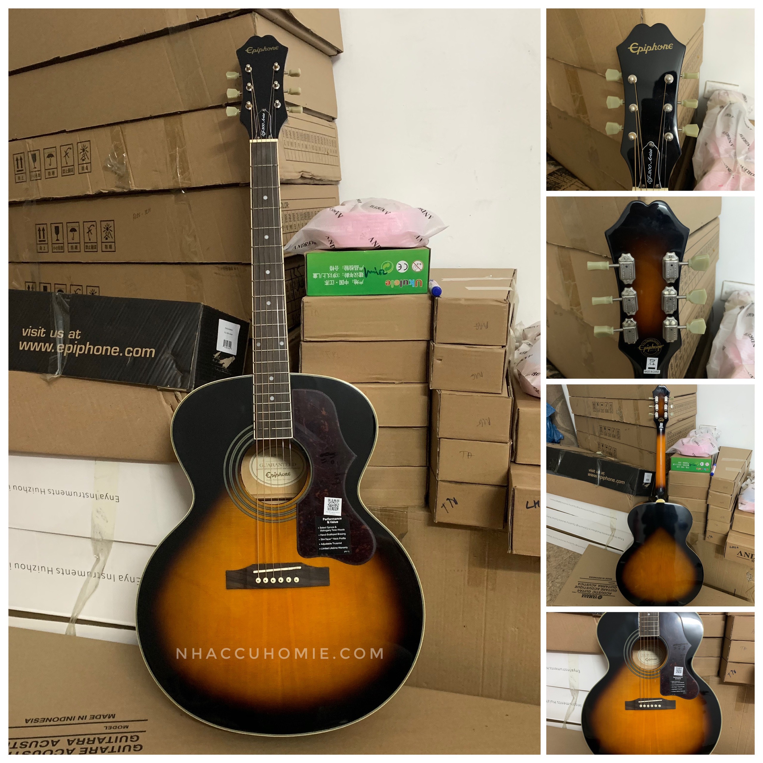 Guitar acoustic Epiphone EJ-200 dáng Jumbo