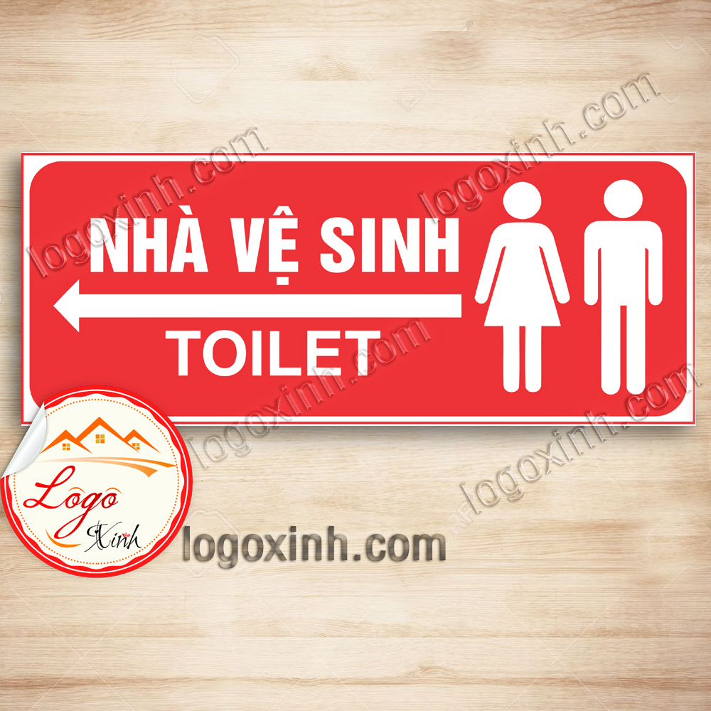 LOGO STICKER TEM BIỂN CHỈ DẪN LỐI ĐI NHÀ VỆ SINH NAM NỮ, HƯỚNG TOILET WC RESTROOM, CHỈ DẪN KHU VỆ SINH