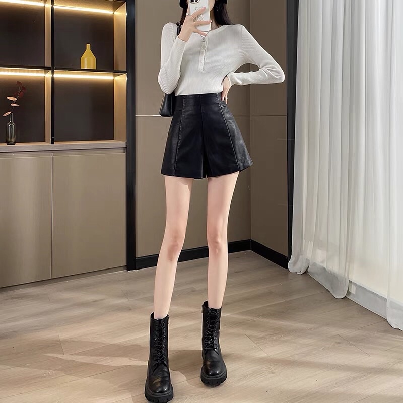 QUẦN SHORT DA CẠP CAO DÁNG ÔM