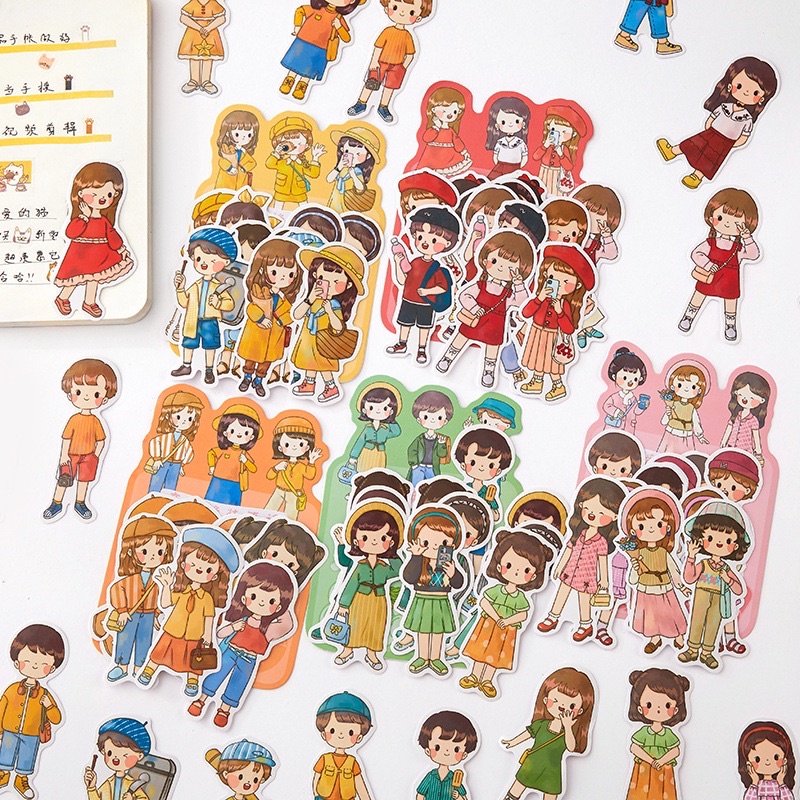 [FREESHIP] D3 - Set 20 sticker cậu bé, cô bé, con người