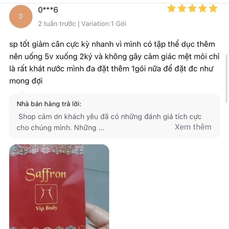 [SIÊU MẠNH - CẤP TỐC] giảm cân Saffron  Nhật liệu trình Gói 7 ngày