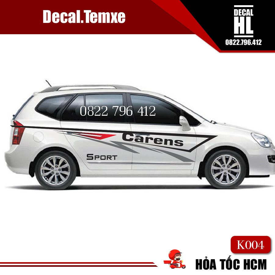 Tem dán sườn xe Kia Carens K004