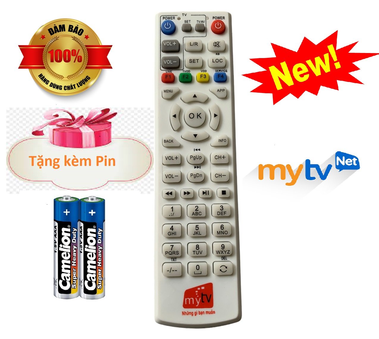 Điều khiển đầu thu myTV - Hàng tốt, tặng kèm pin