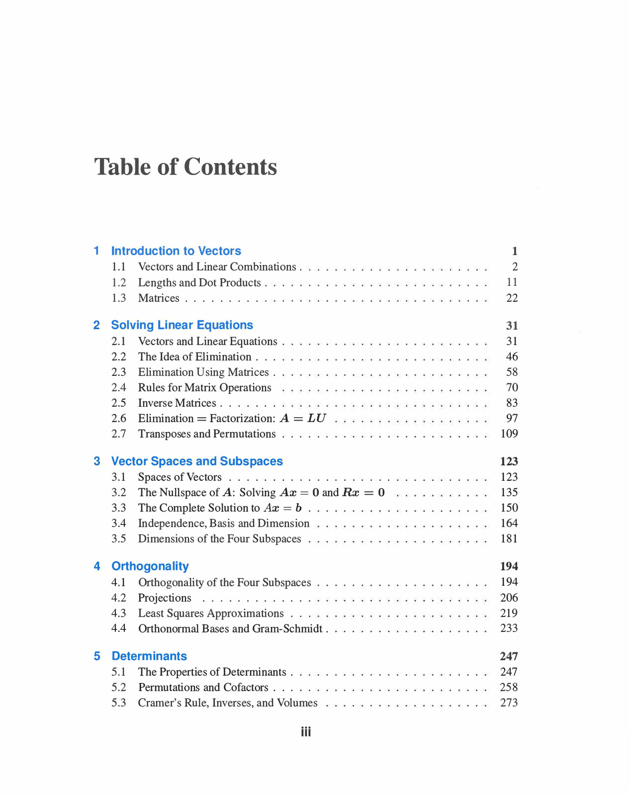 Introduction to Linear Algebra, Fifth Edition