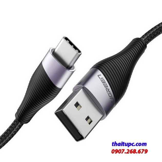Cáp usb to usb-c data cable 3a alunimum alloy, dài 2m - ugreen 60206