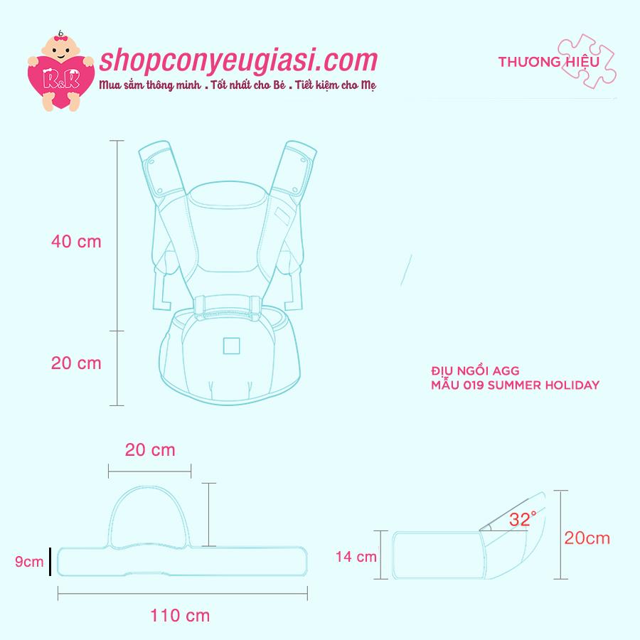 [HCM]Địu Ngồi AAG Mẫu 019 Summer Holiday - Hàn Quốc