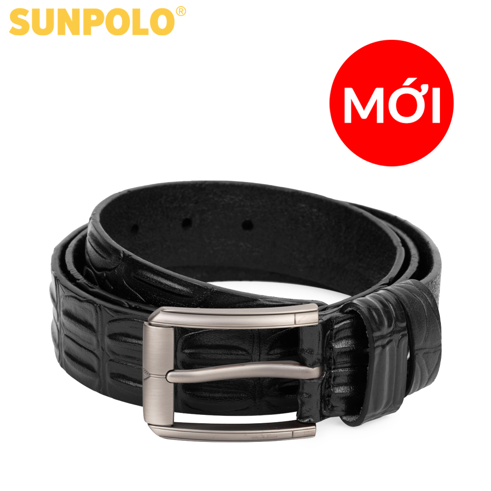 Thắt lưng nam da bò SUNPOLO khóa lỗ BSBK52