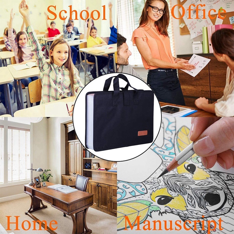 13 Pockets Expander File Folder Document Organizer with Handle A4 Size Capacity Accordion File Organizer