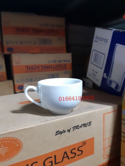 Chén sứ trắng có quai 40ml hàng đẹp