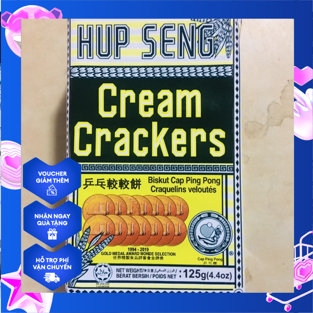 Bánh Ăn Kiêng Lúa Lạc Hup Seng Cream Crackers (Gói 125g)